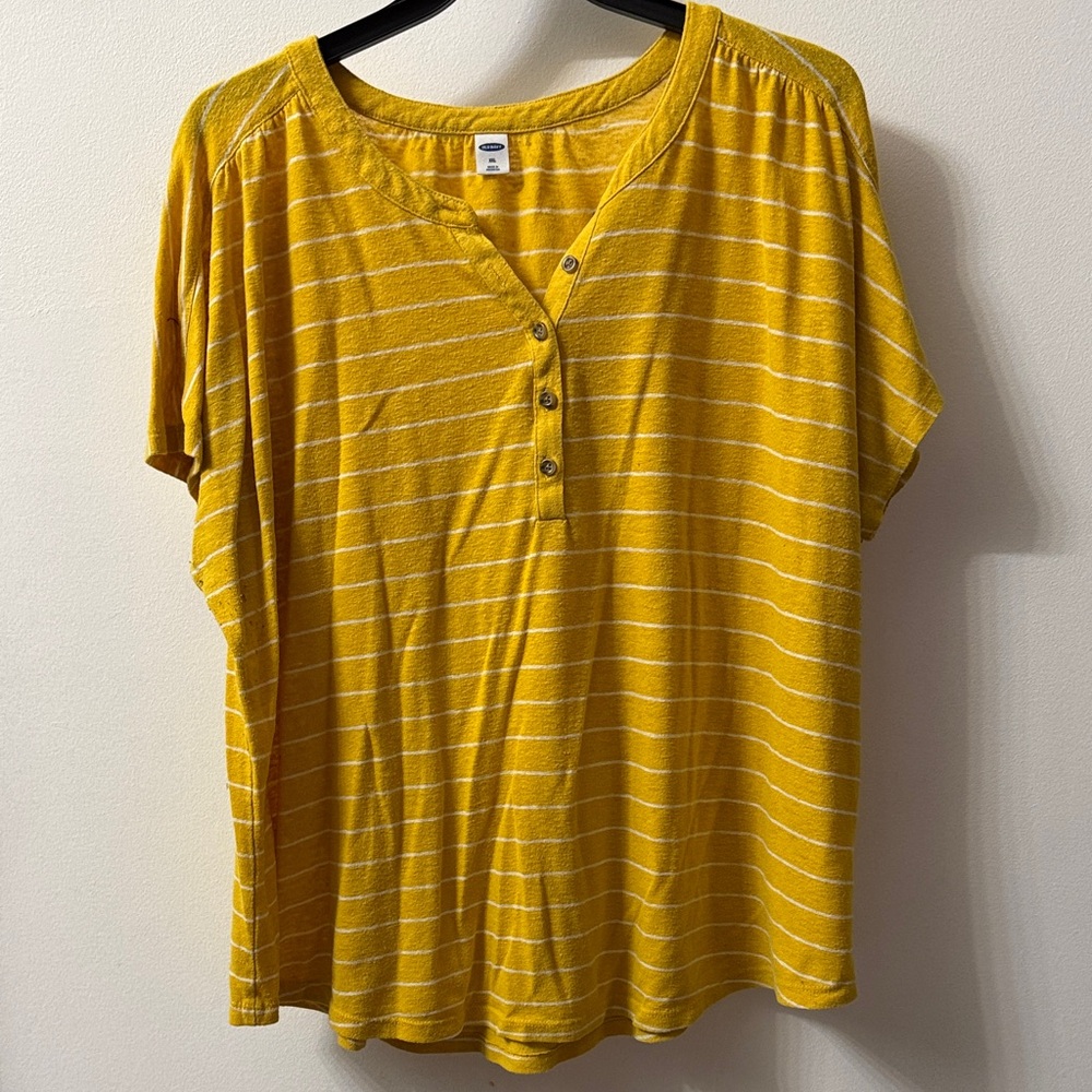 Yellow Striped Women's Top